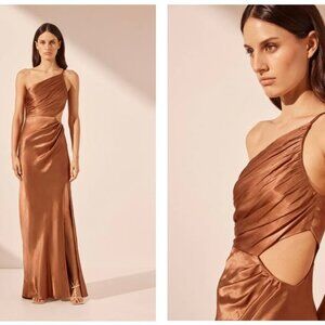 Shona Joy La Lune Asymmetrical Gathered Maxi Dress